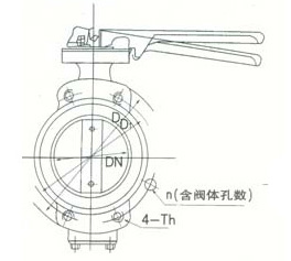 船用日標(biāo)對夾式手柄蝶閥